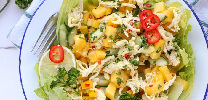 Oosterse kip mango salade