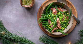 haricots verts met spek, sperzieboontjes met spek, klassieke haricots verts