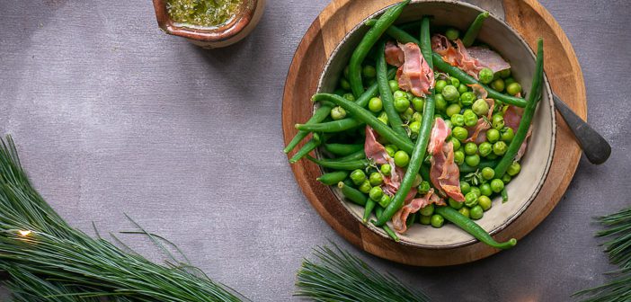 haricots verts met spek, sperzieboontjes met spek, klassieke haricots verts