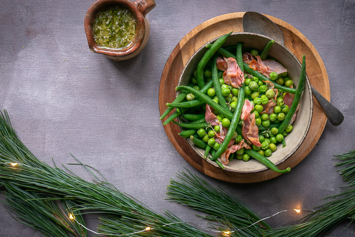 haricots verts met spek, sperzieboontjes met spek, klassieke haricots verts