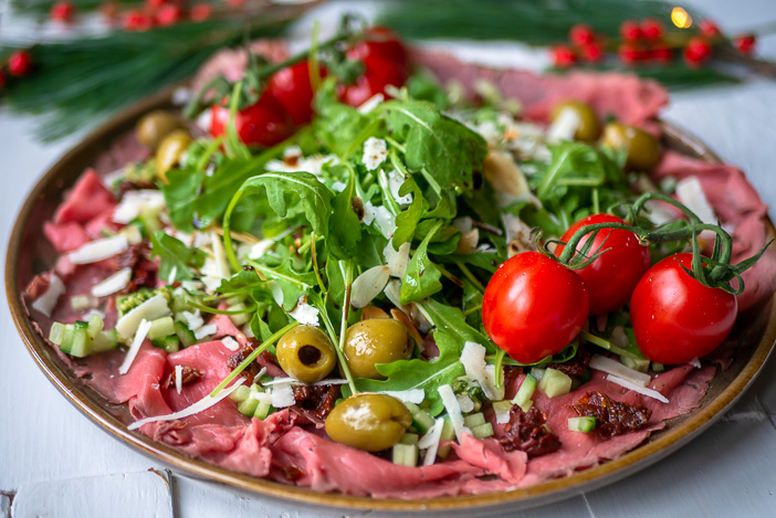 rosbief carpaccio, voorgerecht rosbief, carpaccio recept