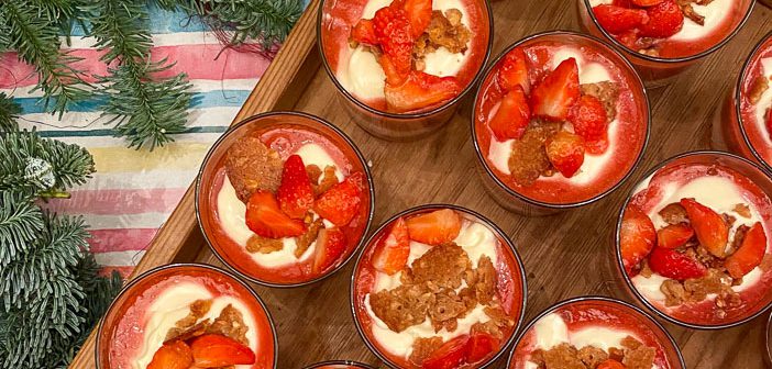 trifle met aardbei