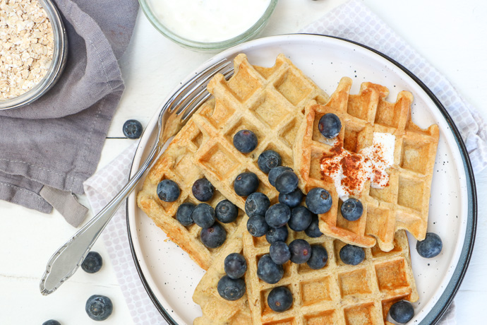 banaan havermout wafels, ontbijt recept, wafel recept, havermout ontbijt