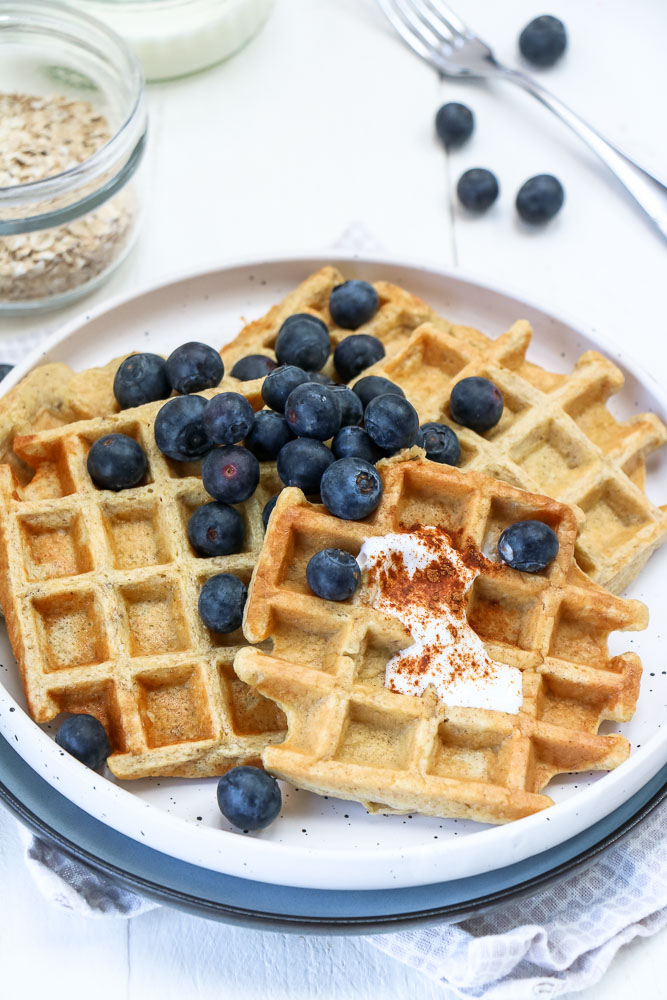 banaan havermout wafels, ontbijt wafels, zelf wafels maken, gezonde wafels, recept