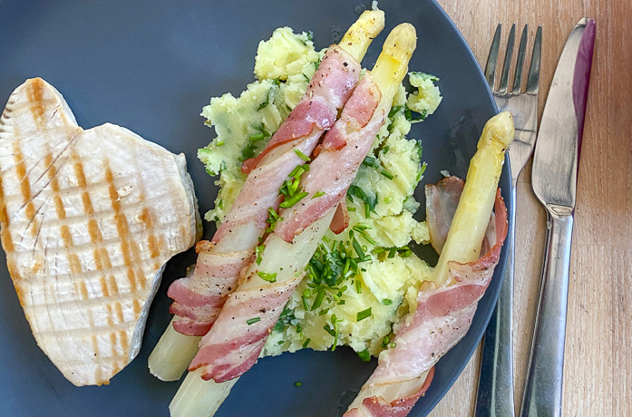 gegrilde asperges met spek