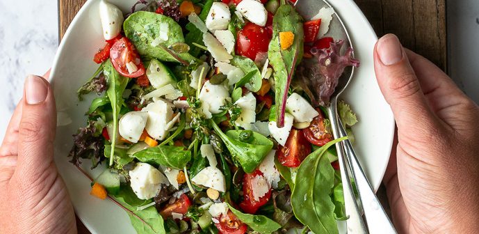 groene salade, makkelijk recept voor basis salade