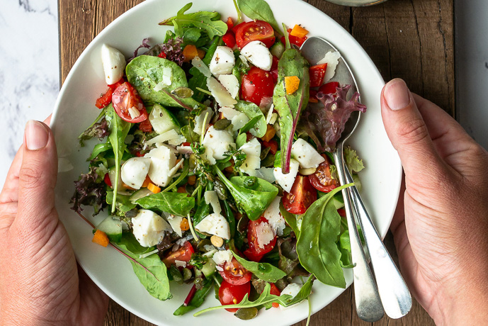 groene salade, makkelijk recept voor basis salade