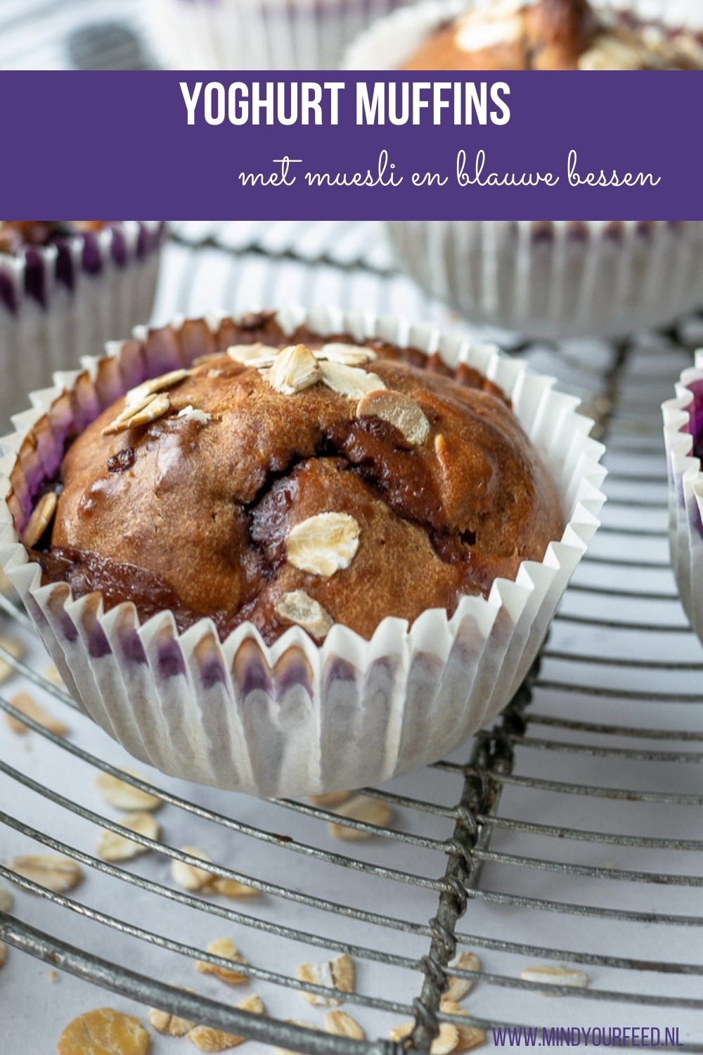 Yoghurt muffins met muesli en blauwe bessen Mind Your Feed
