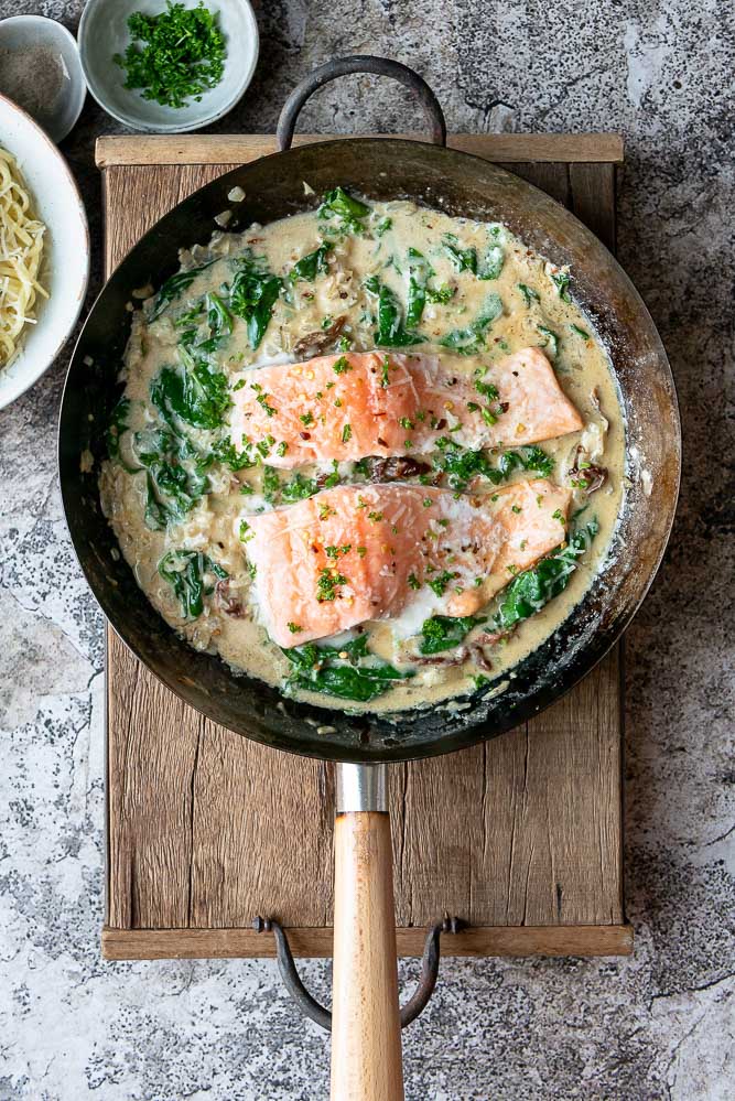 Zalm in Italiaanse roomsaus