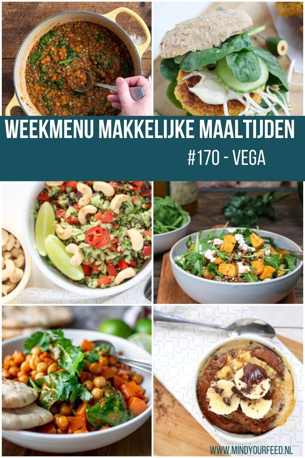 Weekmenu makkelijke maaltijden, vegetarische recepten