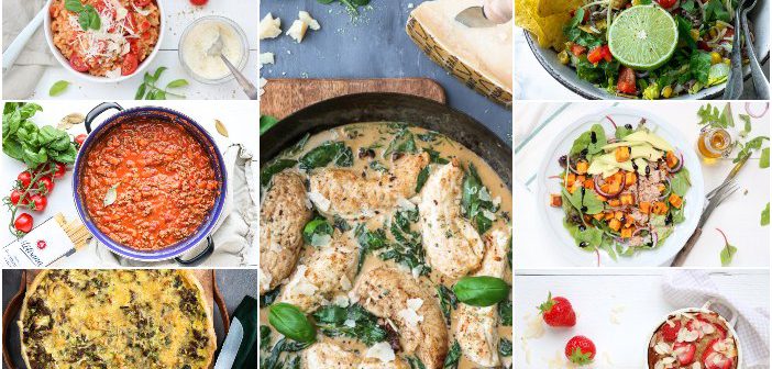 Weekmenu makkelijke gezonde maaltijden en recepten, lekker en snel