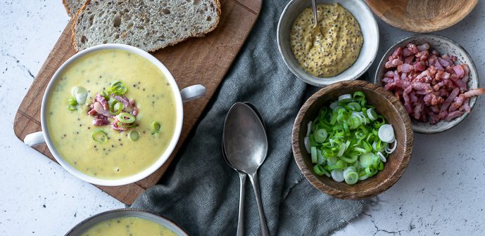 Limburgse mosterdsoep, zelf mosterdsoep maken, recept voor mosterdsoep met Limburgse mosterd