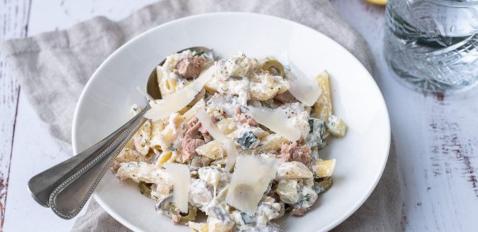 pasta met tonijn en courgette