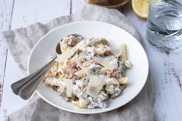 pasta met tonijn en courgette