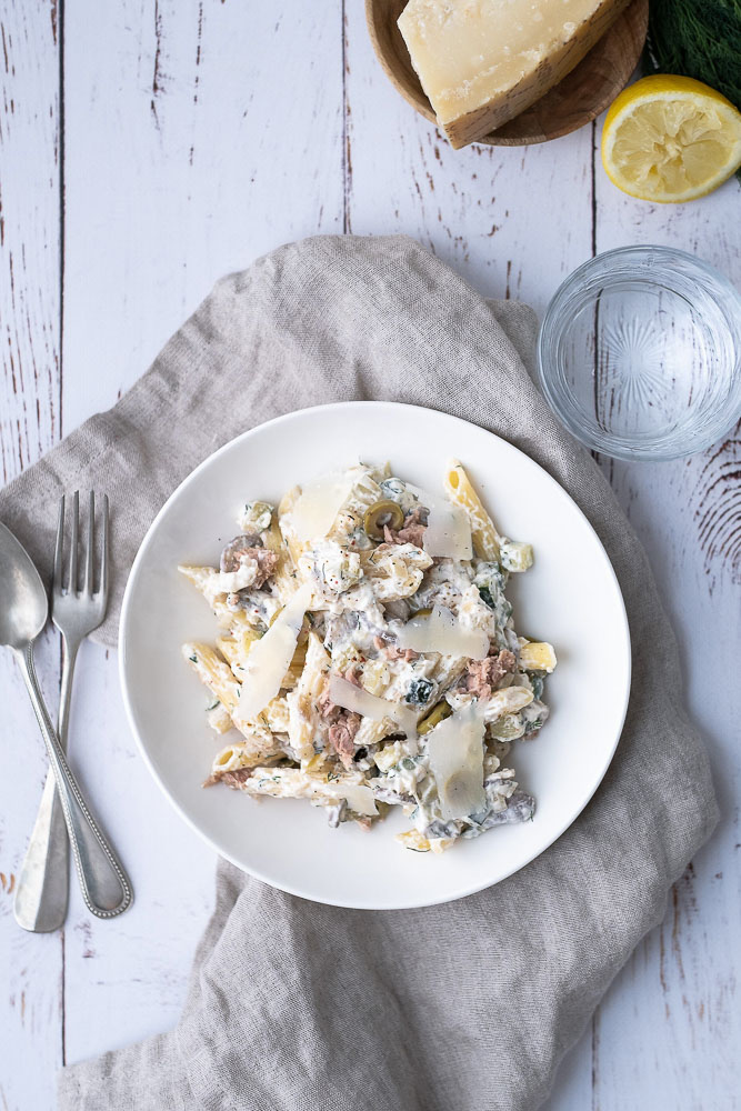 pasta met tonijn en courgette