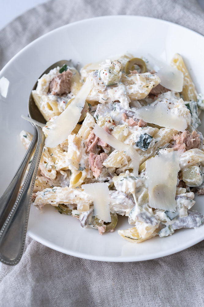 pasta met tonijn en courgette