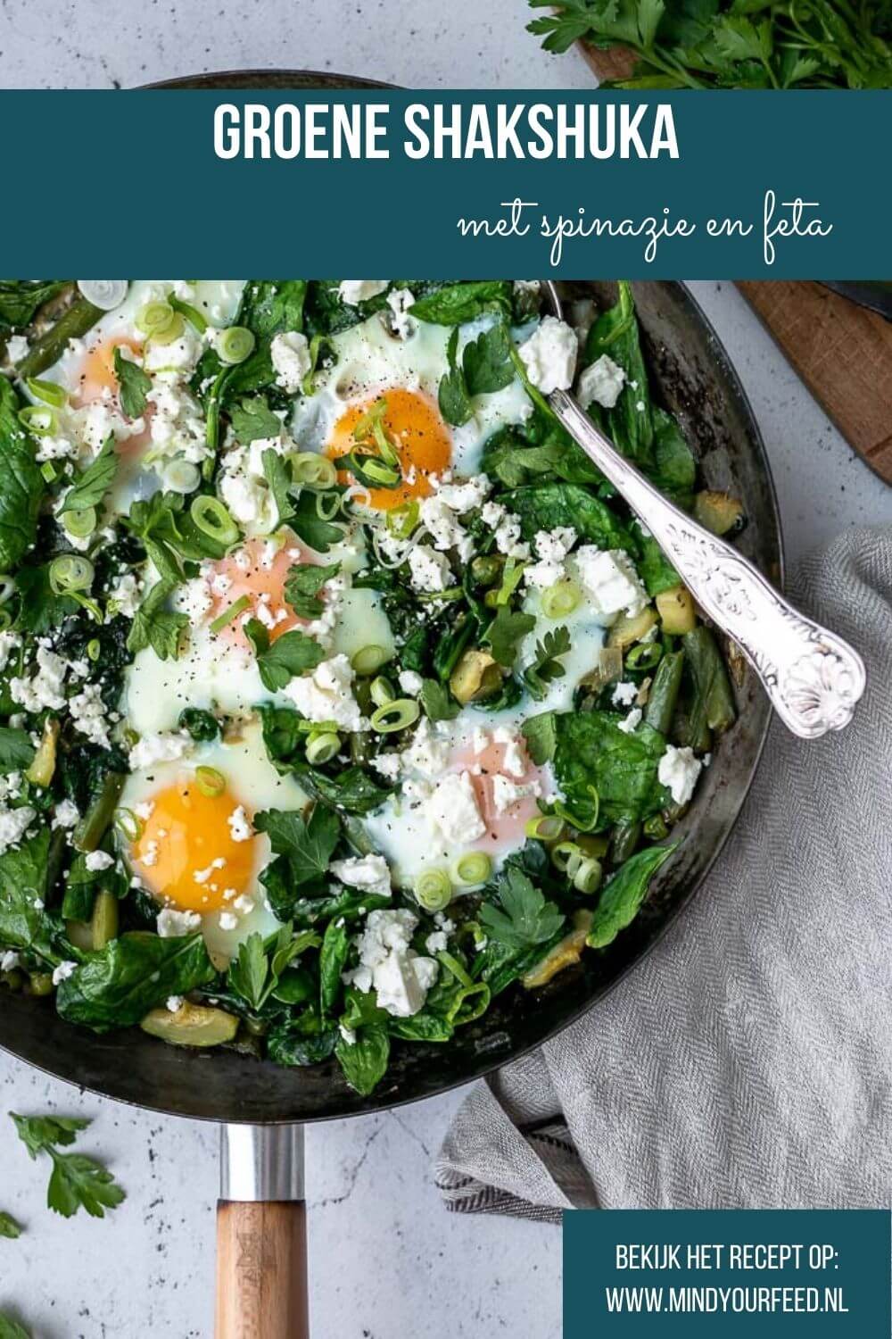 Groene shakshuka, vegetarisch recept voor shakshuka met groenten