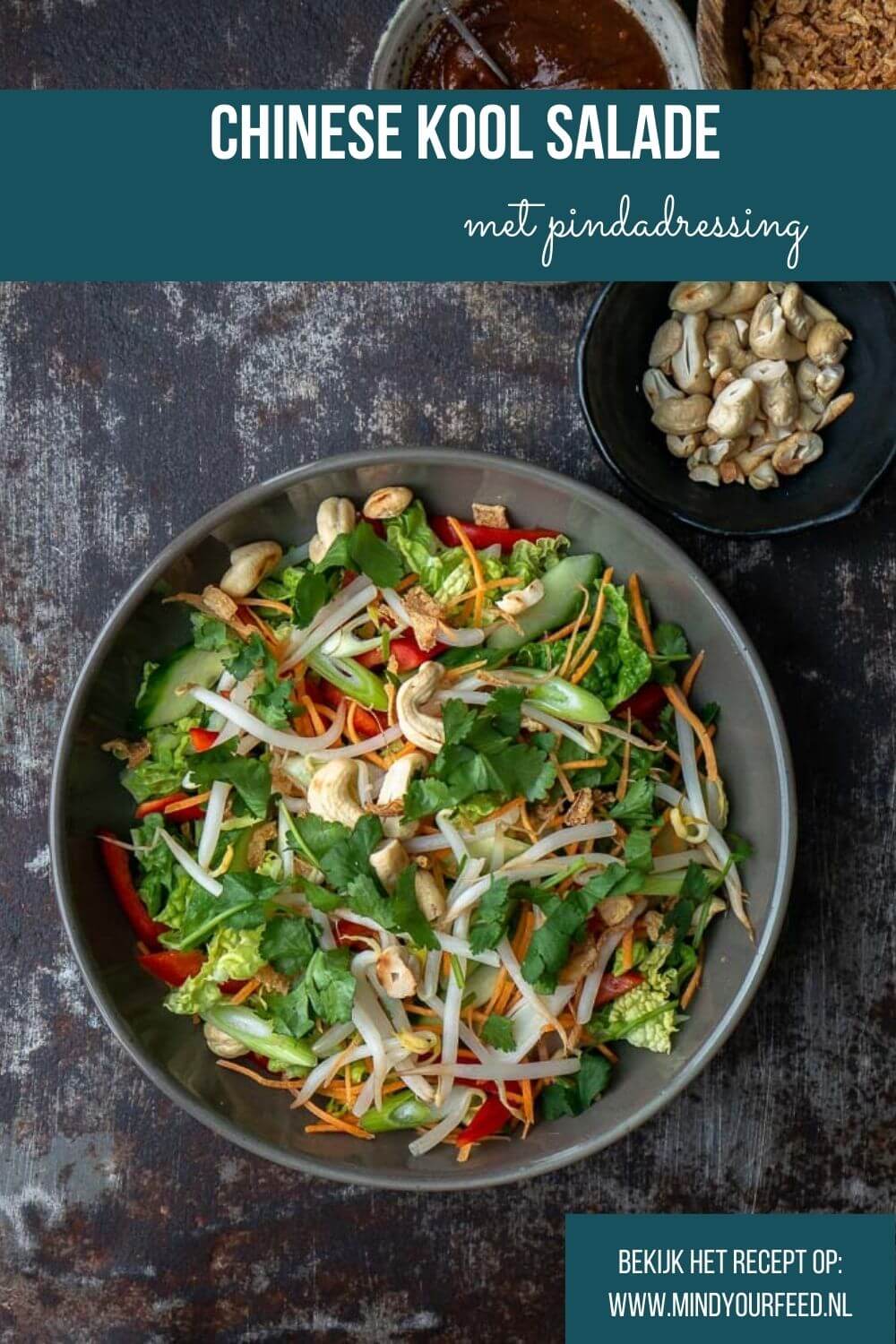 Chinese kool salade, Oosterse salade, bijgerecht, bbq recept, Aziatische koolsalade