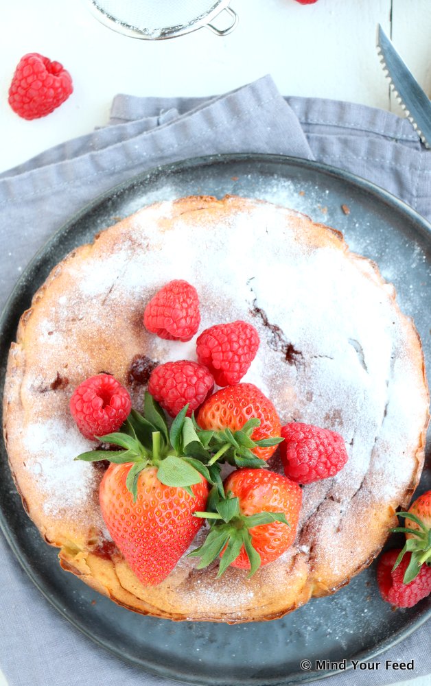 ricotta taart met aardbeien