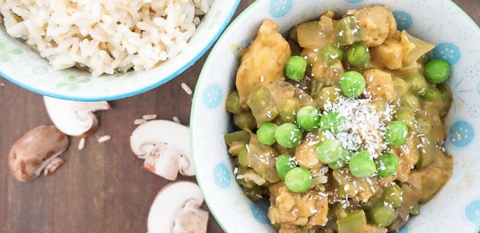 makkelijk recept voor romige milde curry met kip en kokosmelk