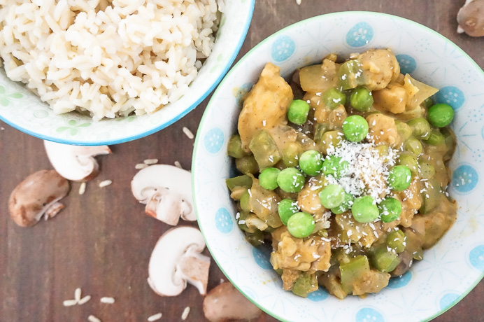 makkelijk recept voor romige milde curry met kip en kokosmelk