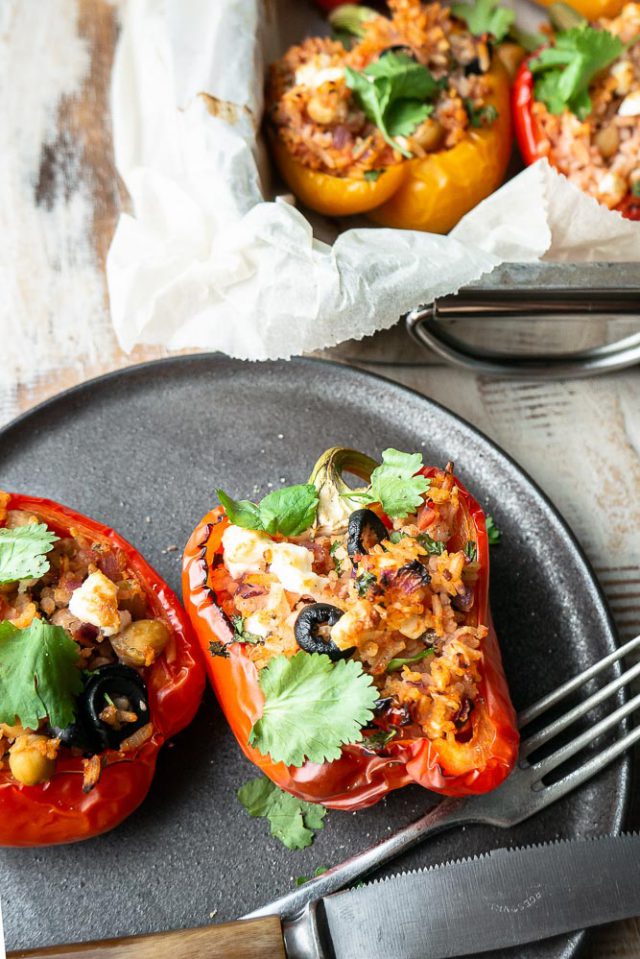 Gevulde paprika met rijst en feta Mind Your Feed