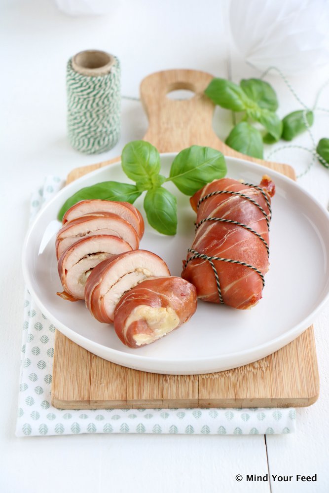 kalkoenrolletjes met truffelpesto, kalkoen rollade, recept, feestelijk hoofdgerecht