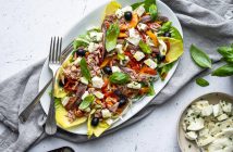 salade met tonijn, anjovis en mozzarella