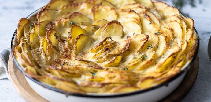aardappelgratin, aardappel gratin, zelf aardappelgratin maken, romige aardappelgratin, recept, bijgerecht