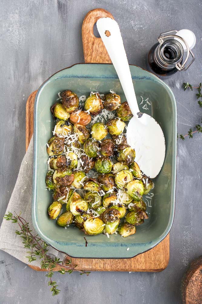 spruitjes uit de oven met balsamico en Parmezaanse kaas, oven recept, spruiten, bijgerecht