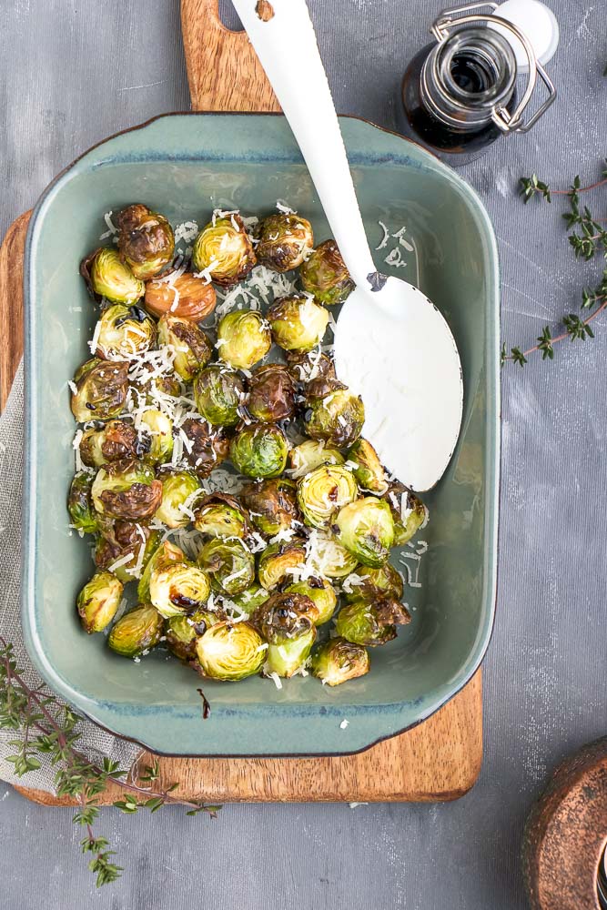 spruitjes uit de oven met balsamico en Parmezaanse kaas, oven recept, spruiten, bijgerecht