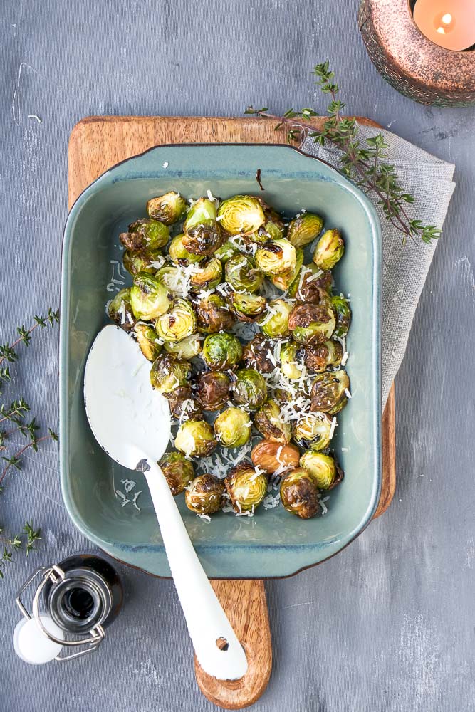 spruitjes uit de oven met balsamico en Parmezaanse kaas, oven recept, spruiten, bijgerecht