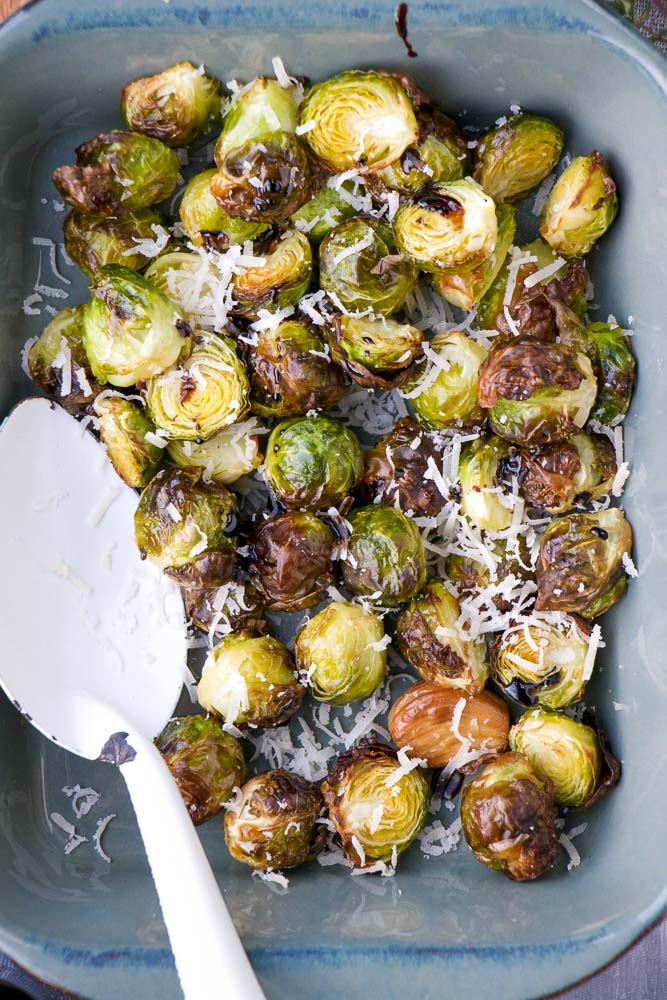 spruitjes uit de oven met balsamico en Parmezaanse kaas, oven recept, spruiten, bijgerecht