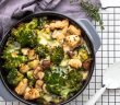 ovenschotel met broccoli, kip en champignons, snelle ovenschotel, broccoli recept