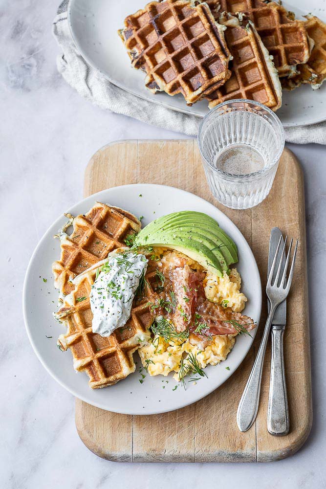 croissant wafels, croffles, wafels van croissantdeeg, danerolles wafels, hartige wafels