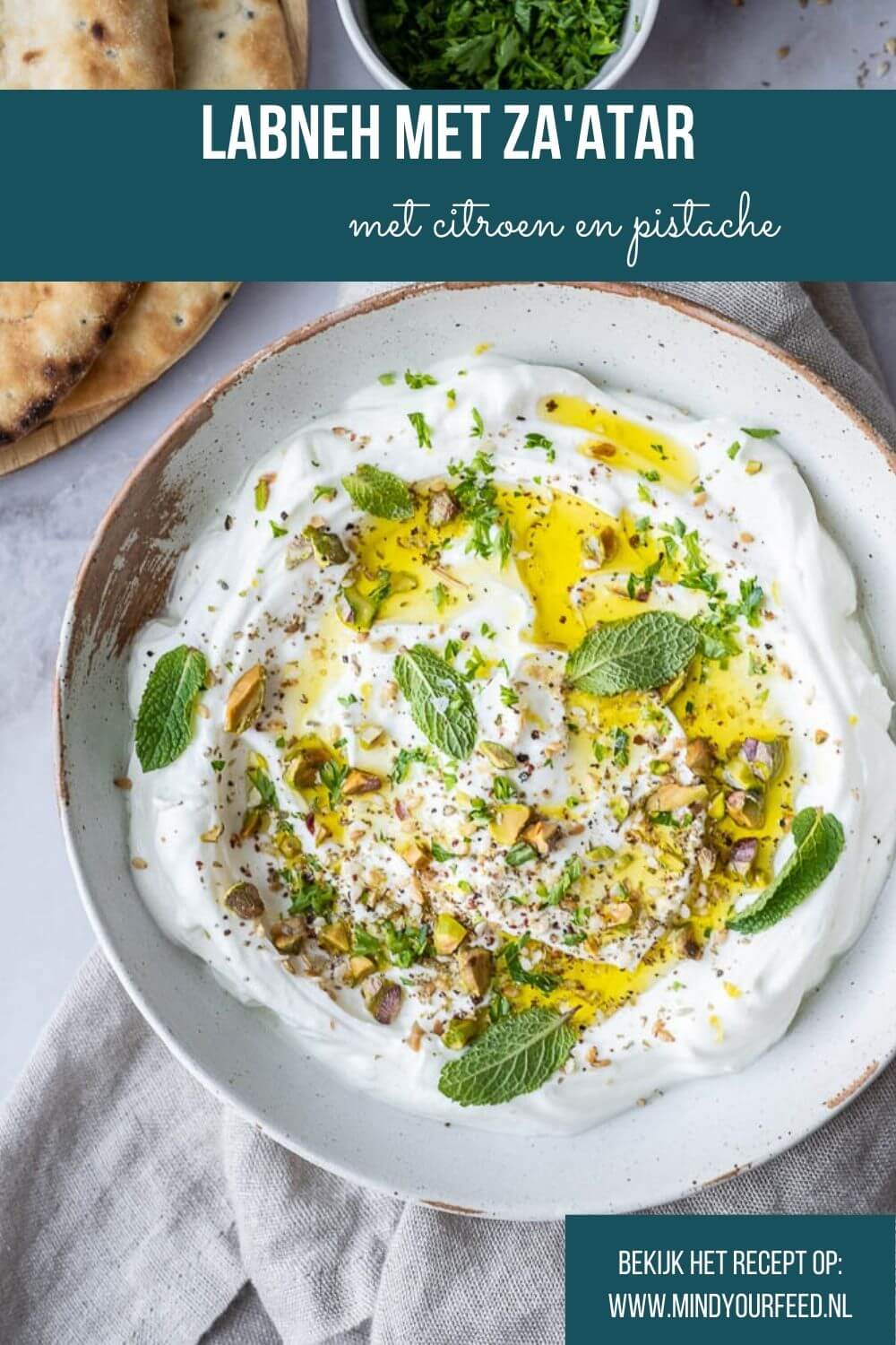 labneh recept, labneh met za'atar en citroen, uitgelekte yoghurt, zelf labneh maken