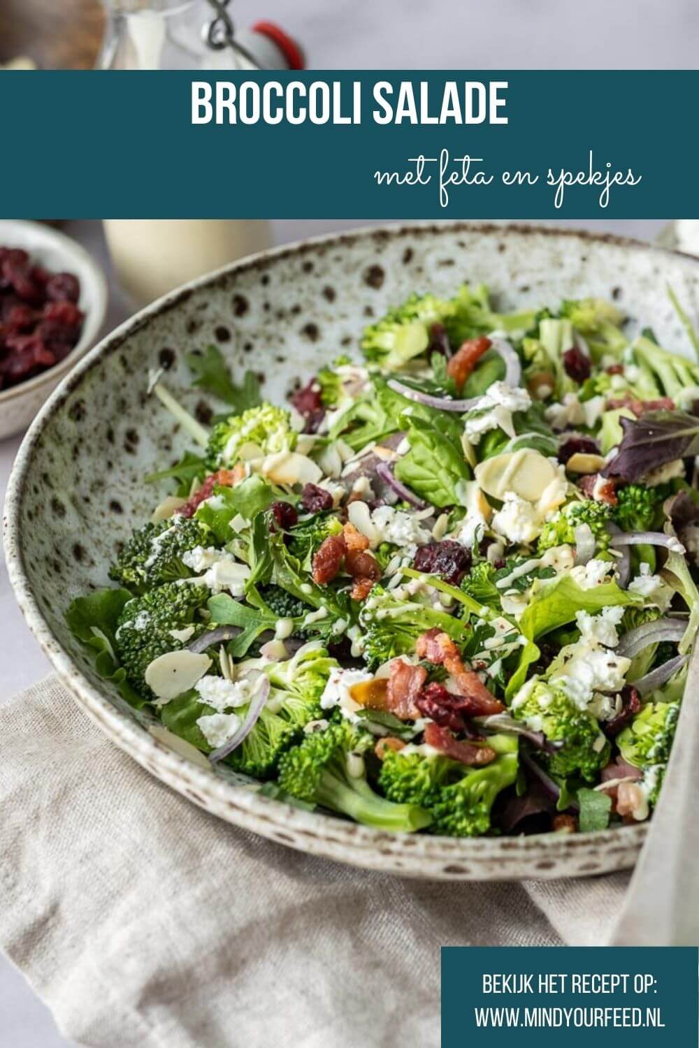 broccolisalade, broccoli salade, salade recept met broccoli, lunch salade broccoli, bijgerecht, bbq salade