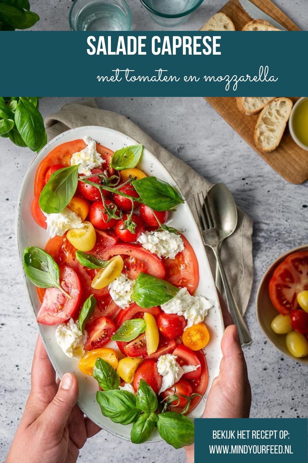 Salade caprese recept, klassieke originele Italiaanse recept, voorgerecht, bijgerecht, antipasti koud