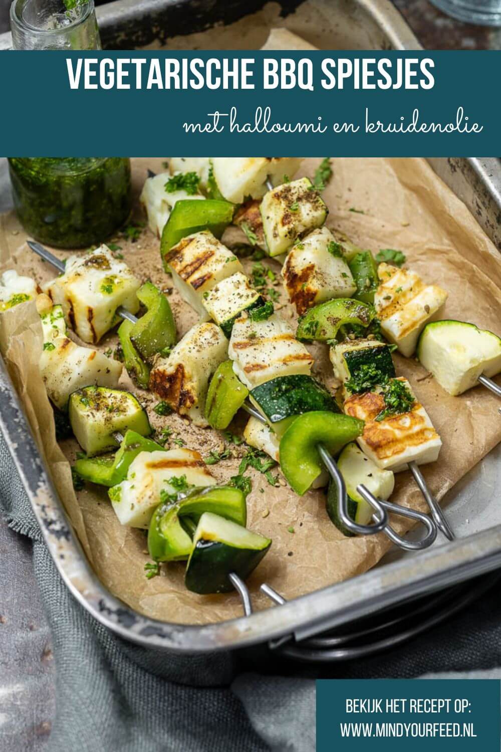 vegetarische bbq spiesjes met halloumi, halloumi spiesjes, spiezen, vegetarische bbq recepten