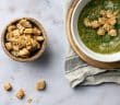 Kaas croutons, croutons maken van oud brood, croutons uit de oven,