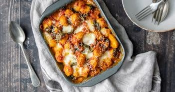 gnocchi ovenschotel, ovenschotel met gnocchi, ovenschotel met pasta, vegetarische ovenschotel, makkelijke ovenschotel