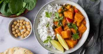 Pompoen curry met kikkererwten pompoen curry met kikkererwten, vegetarische curry, pompoencurry, Indiase curry met pompoen en kikkererwten