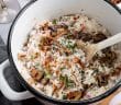 risotto, risotto met kip en champignons, recept risotto, romige risotto maken, zelf risotto koken,