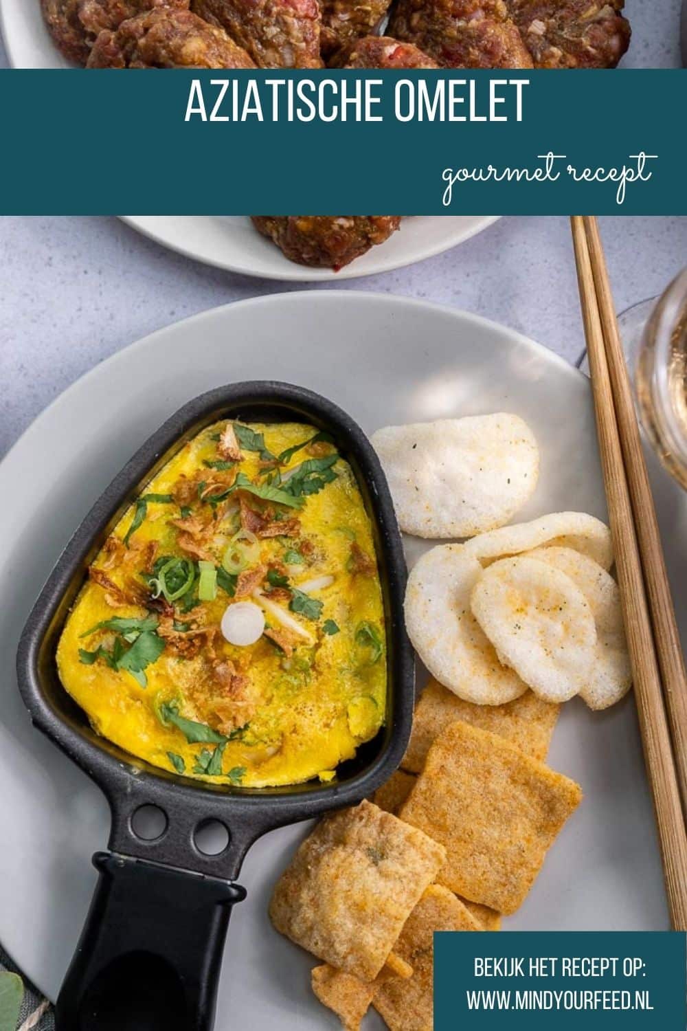 aziatische omelet gourmet recept, Oosterse omelet, omelet recepten gourmet, eieren gourmetten, luxe gourmet recepten