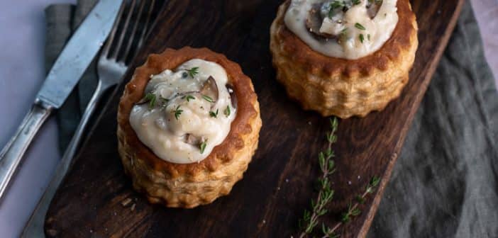 Kip ragout recept, kipragout, klassieke kipragout, vol au vent, voorgerecht, pasteitje, kippenragout
