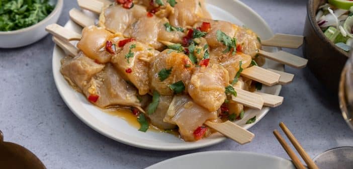 Oosterse kip gourmet recept, kip marineren, gourmetten met kip, luxe vlees gourmet, Oosters gourmetten, kip teriyaki