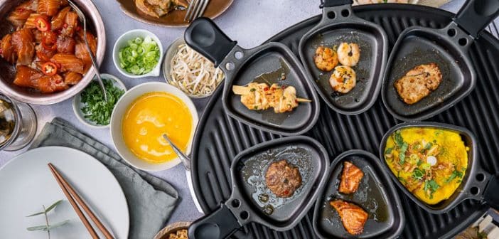Aziatisch gourmetten, Aziatische gourmet recepten, Oosters gourmetten, Oosterse gourmet recepten, zalm, hamburgers, varkenshaas, garnalen, kip, luxe gourmet recepten
