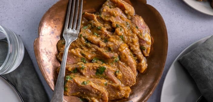 varkenshaas gourmet recept, Oosterse varkenshaas, Japanse varkenshaas, miso marinade, gemarineerde varkenshaas, gourmetten, vlees