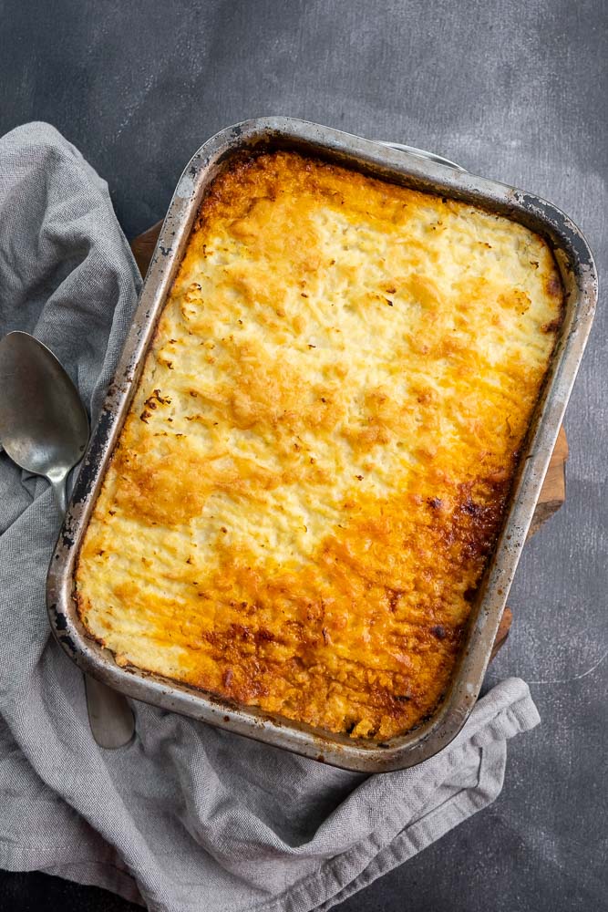 Bloemkool ovenschotel met gehakt, bloemkoolschotel uit de oven, bloemkoolpuree, recept, makkelijk