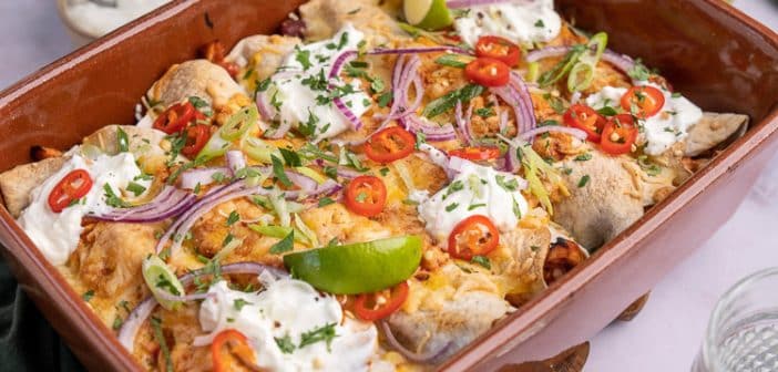 enchiladas met kip, wraps met kip uit de oven, enchilada's recept, Mexicaanse recepten, makkelijke maaltijden